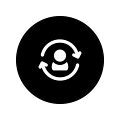 user retention circular glyph icon