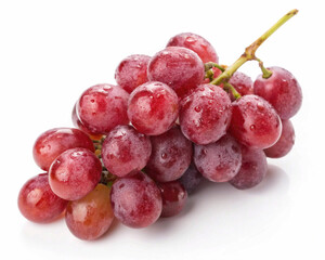A healthy bunch of seedless red grapes, glistening with moisture, ready to be enjoyed