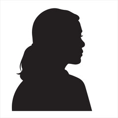 Woman profile silhouette vector illustration. Clean female side profile silhouette for identity, avatar, or social media.
