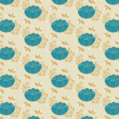Indonesia Traditional Batik Flower Seamless Pattern