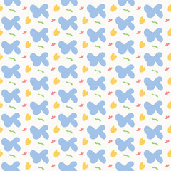Cute Blue Abstract Shape Seamless Pattern