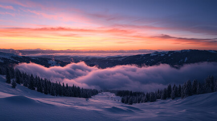 sunrise in the mountains