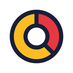 donut chart flat line icon