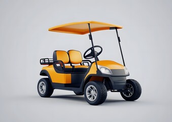 Fototapeta premium 3D rendered golf cart design mockup with logo space