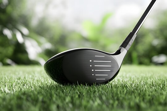 Isolated golf driver club mockup with customizable background