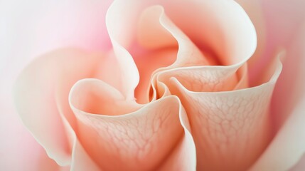 Macro Close-Up of Delicate Pink Rose Petals and Stamens, White Background for Botanical Illustration, Decorative Design, and High-Resolution Print