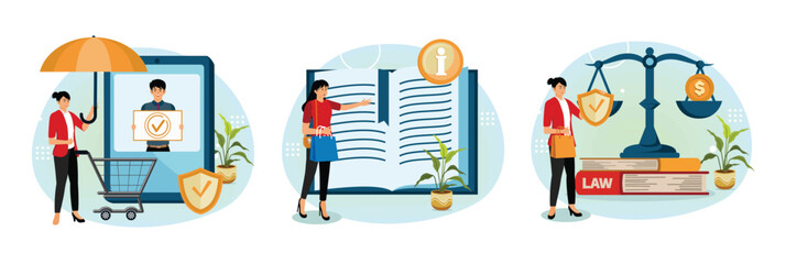 Consumer protection concept. Consumer information. Consumer Law.