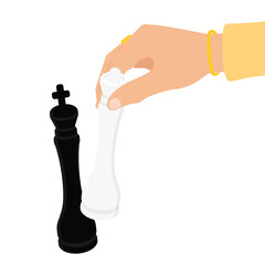 Making a chess move with a queen to kick a king in chess game