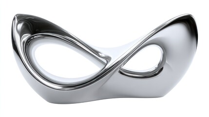 3D render of abstract-shaped modern vase on white background