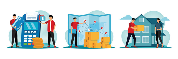  Payment options concept. Shipping information. Delivery.