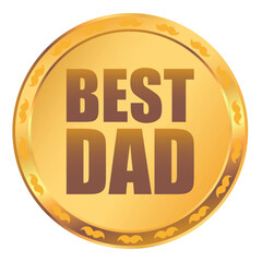 Golden medal best dad. Happy Father's Day celebration
