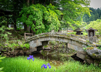 Fototapeta premium Stone Bridge in Japanese Garden