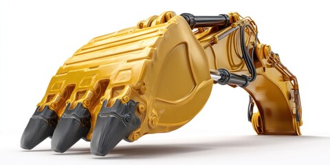 3D render of excavator bucket tooth on white background