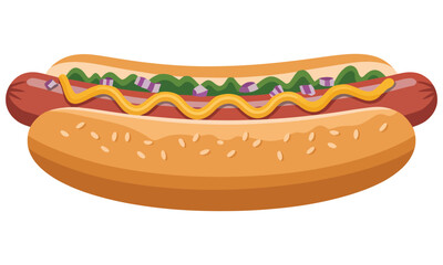 hot dog with mustard