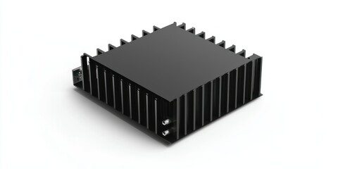3D render of heat sink for electronics on white background