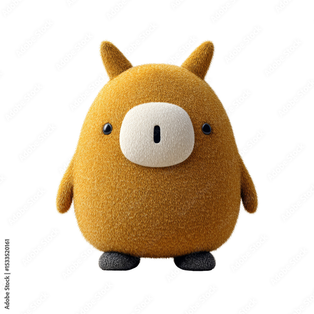 Aufkleber Isolated fluffy creature character with textured detail and simple features