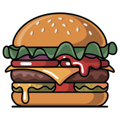 hamburger on a white background