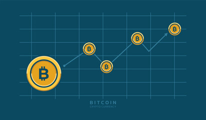 Digital cryptocurrency background concept with bitcoin icon
