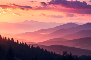 sunrise in the mountains