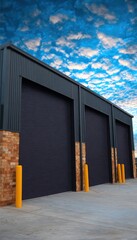 Industrial building with large doors