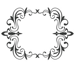 calligraphic vintage floral frame png
