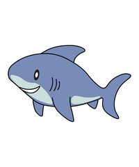 Smiling Cartoon Shark Drawing