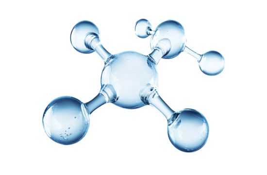 Simple cartoon drawing of a water molecule, isolated on a transparent background