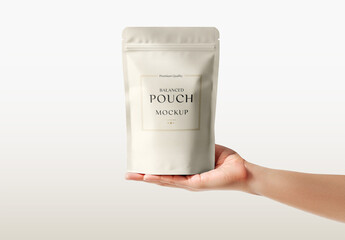 Stand-Up Pouch Mockup with Hands