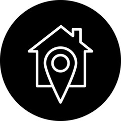 Property Marker Vector Line White Circle Black Icon Design
