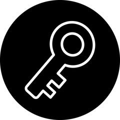 Key Vector Line White Circle Black Icon Design