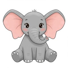 Obraz premium Cute cartoon elephant isolated on white background. illustration for children's books, posters, and educational materials.