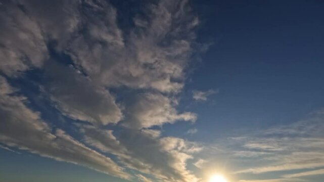 timelapse of light clouds at sunset after the rain for forecast