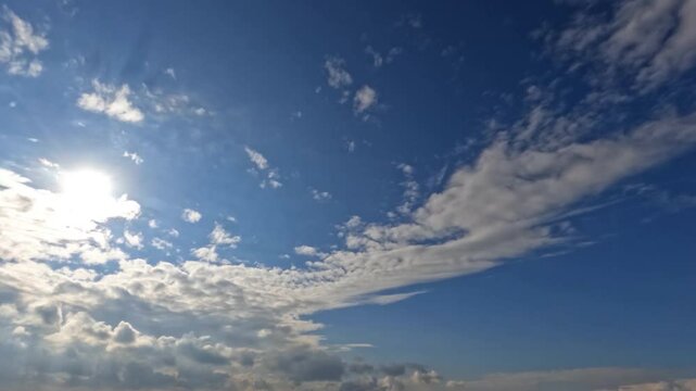 nice timelapse video of fluffy clouds - natural bg