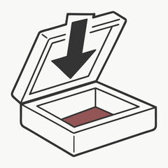 Vector hand cursor icons for web designThis 3D illustration features a ballot box with a flag icon, conceptualizing online business voting via a laptop screen