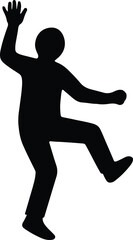 Silhouette person climbing rock wall challenges vector illustration