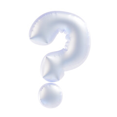 3D white question mark