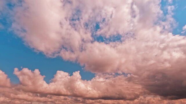 fast timelapse clip of sunset large cumulus clouds