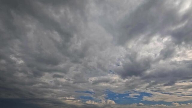 timelapse clip of massive leaden snow or rain clouds