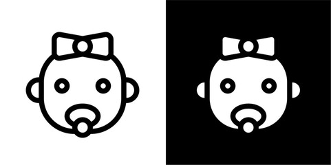 Baby Face with Pacifier Icon: Infant Care & Nursery 