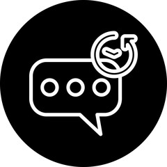 Chat History Vector Line White Circle Black Icon Design