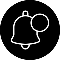 Push Notification Vector Line White Circle Black Icon Design