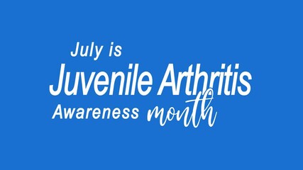 Juvenile Arthritis Awareness Month Text Animation. Suitable for awareness campaigns, social media posts.