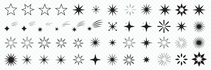 Star and Sparkle Icon Collection Vector Set