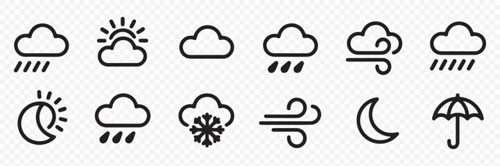 Weather Forecast Icons Collection for Digital Design Vector