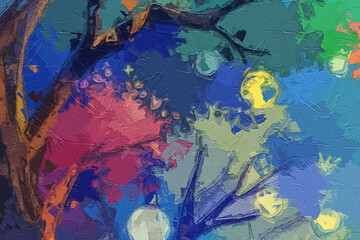 Various oil paintings, flowers, roses, peonies, butterflies, landscapes, ducks, forests, ducks