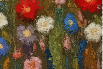 Various oil paintings, flowers, roses, peonies, butterflies, landscapes, ducks, forests, ducks