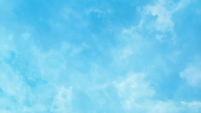 Watercolor painted light blue sky background with soft white clouds creating a tranquil and airy aesthetic