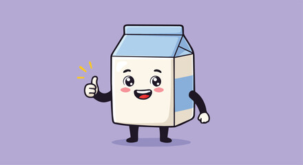 Happy Milk Carton Giving Thumbs Up