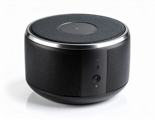 Fototapeta premium Black wireless speaker bluetooth audio sound system