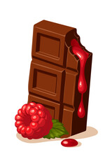 World Chocolate Day chocolate bar filled with rich raspberry in a sweet vector